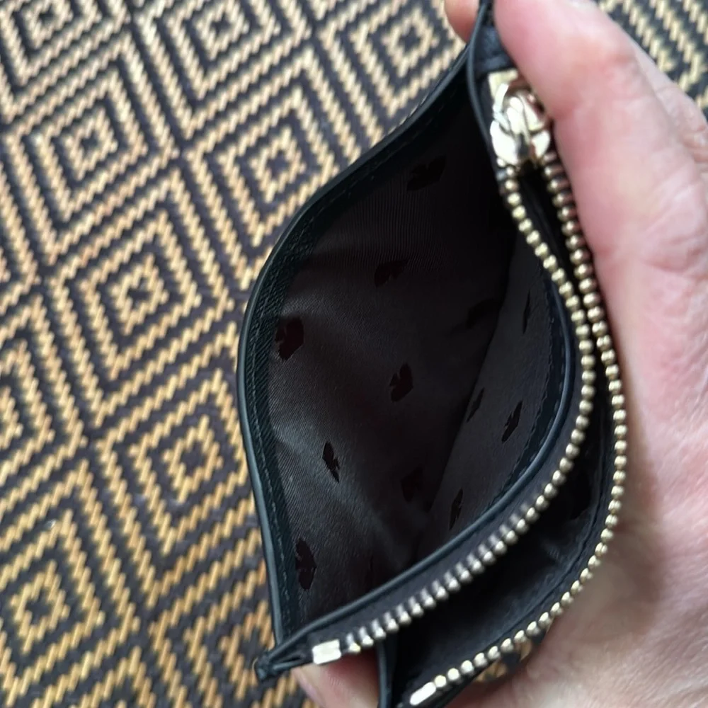 Kate Spade saffiano leather Zip cardholder coin Pouch Key Ring wallet bag charm